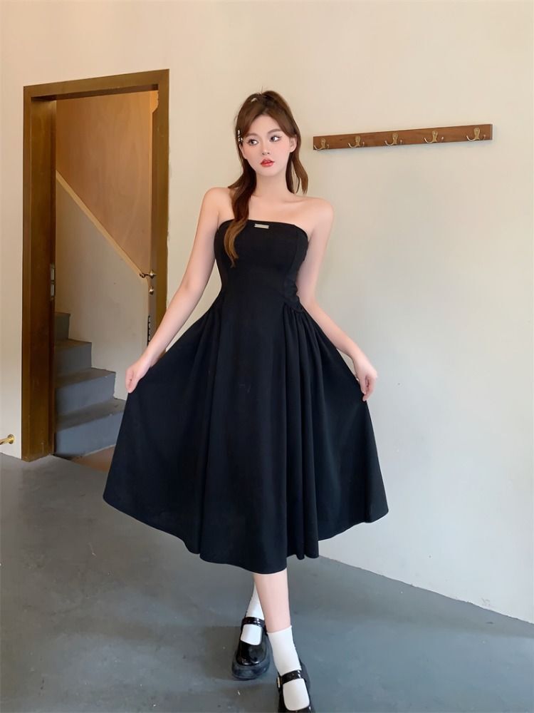 【两件套好质量】坎肩短款开衫抹胸连衣裙套装女夏显瘦盐系两件套