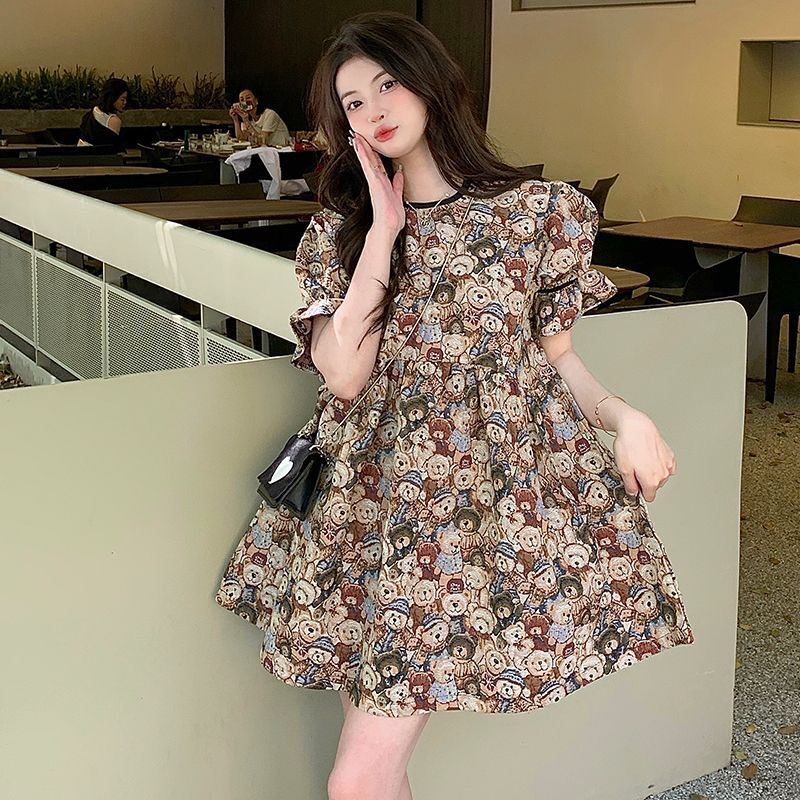 #317实拍实价夏季新款复古小熊泡泡袖连衣裙小众设计初恋茶歇 #317实拍实价夏季新款复古小熊泡泡袖连衣裙小众设计初恋茶歇