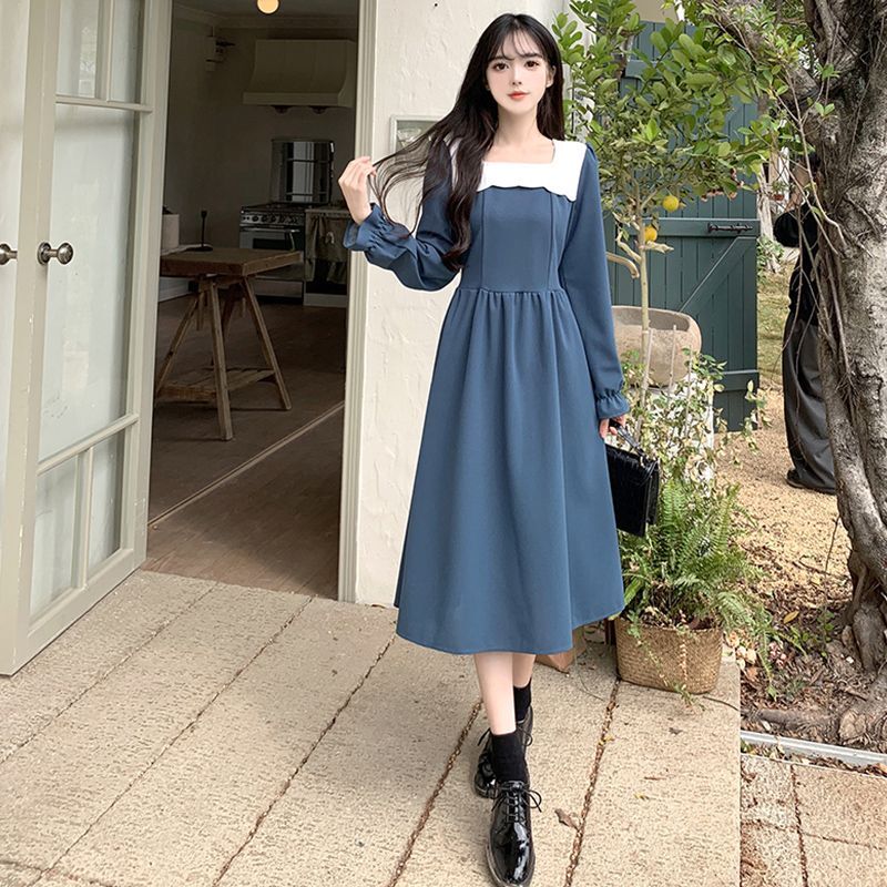 #330实拍实价 2024年秋冬新款法式方领拼接茶歇裙收腰显 #330实拍实价 2024年秋冬新款法式方领拼接茶歇裙收腰显