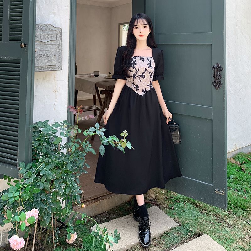 #814实拍实价 夏季新款设计感拼接收腰绑带显瘦高级感长款连 #814实拍实价 夏季新款设计感拼接收腰绑带显瘦高级感长款连