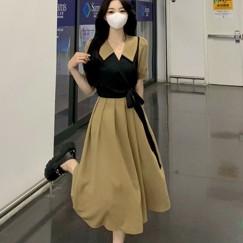 #828官图实价|现货|大码女装夏系带收腰马甲假两件娃娃领连 #828官图实价|现货|大码女装夏系带收腰马甲假两件娃娃领连