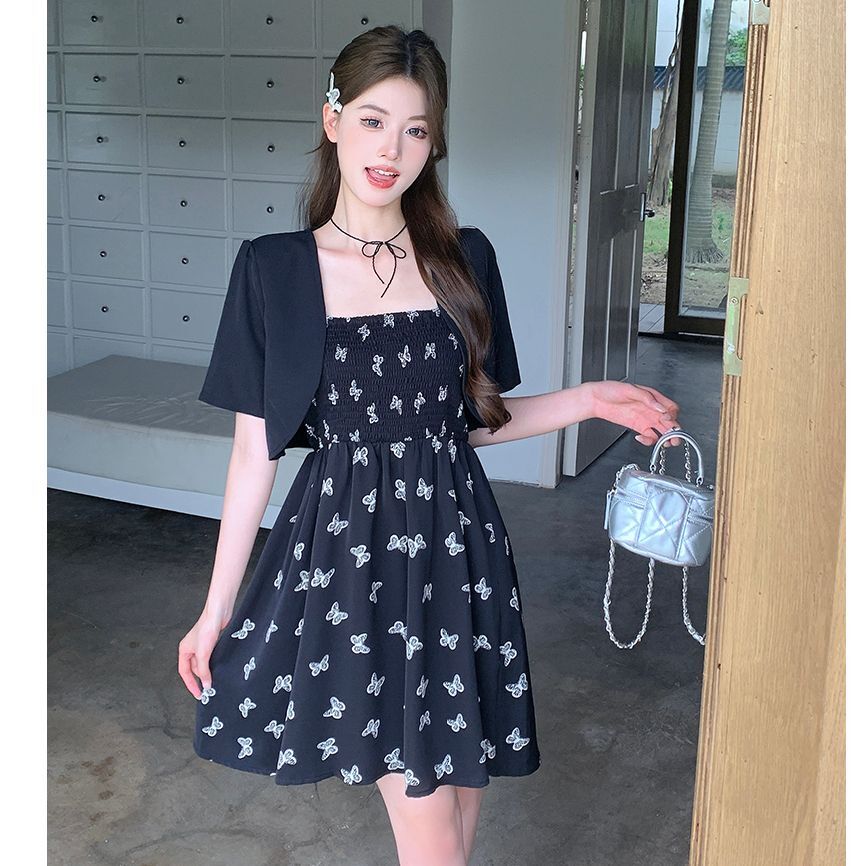 实拍 大码辣妹性感吊带连衣裙夏季赫本风胖MM显瘦裙子披肩两件 实拍 大码辣妹性感吊带连衣裙夏季赫本风胖MM显瘦裙子披肩两件