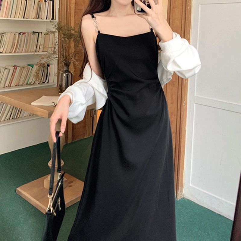 赫本风辣妹吊带连衣裙子女夏季2025年新款小个子法式气质显瘦