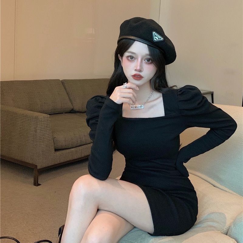 轻熟风高级感紧身短裙辣妹包臀裙女春秋内搭打底裙收腰显瘦连衣裙