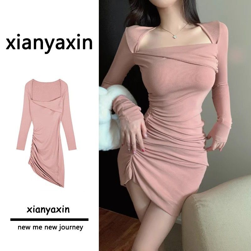 纯欲包臀辣妹长袖连衣裙高级设计感小众冷淡风收腰显瘦气质裙子女 纯欲包臀辣妹长袖连衣裙高级设计感小众冷淡风收腰显瘦气质裙子女