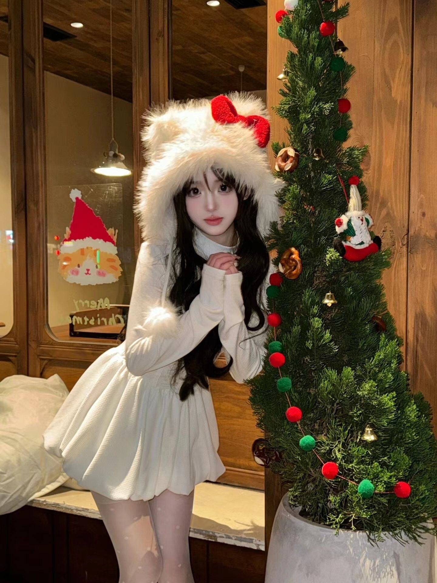 千金小姐连衣裙女2024新款纯欲高级感收腰显瘦网纱拼接蓬蓬短