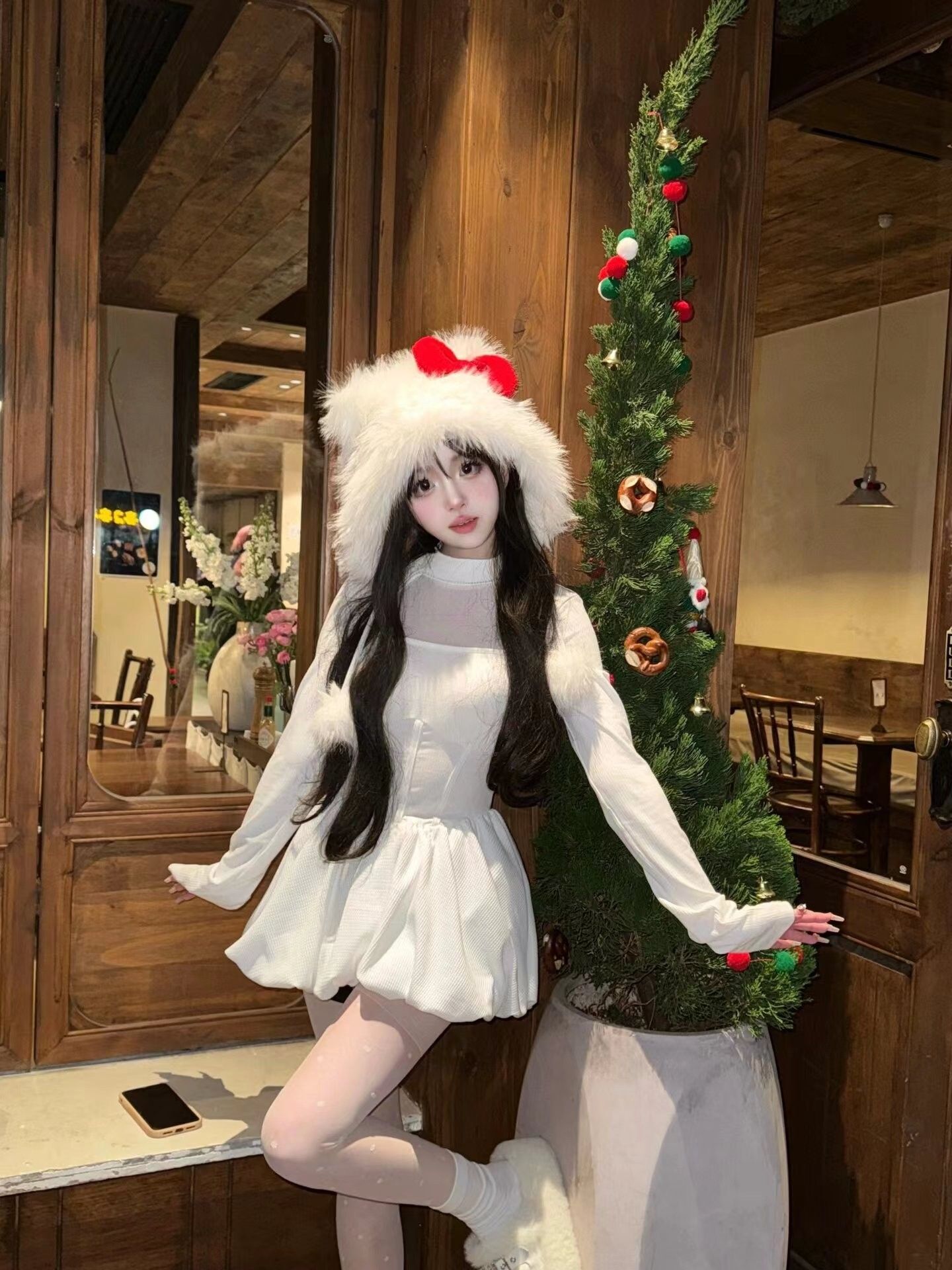 千金小姐连衣裙女2024新款纯欲高级感收腰显瘦网纱拼接蓬蓬短