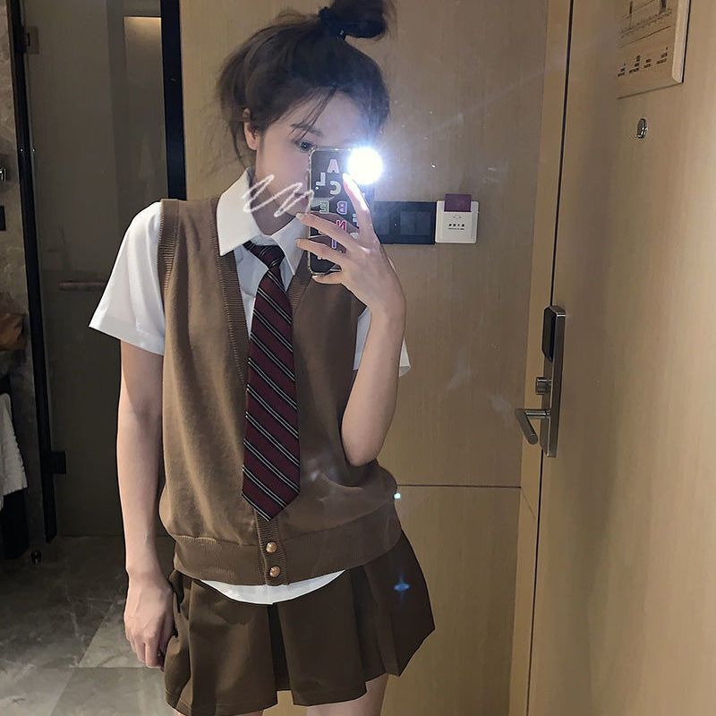 短袖衬衫t恤半身裙连衣裙子百褶裙女夏季两件套装短裙衬衣休闲裤