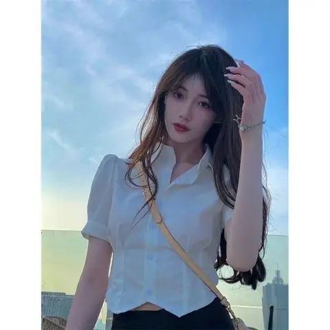 短袖衬衫t恤半身裙连衣裙子百褶裙女夏季两件套装短裙衬衣休闲裤