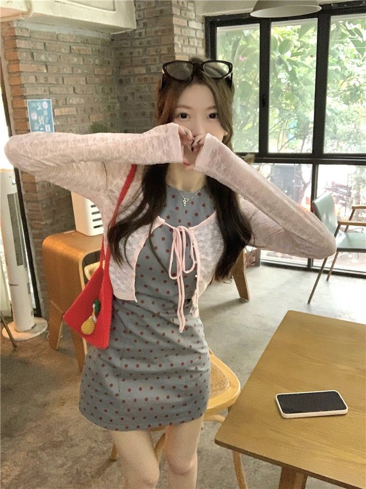 法式气质修身显瘦无袖波点背心连衣裙子女夏2024新款辣妹包臀