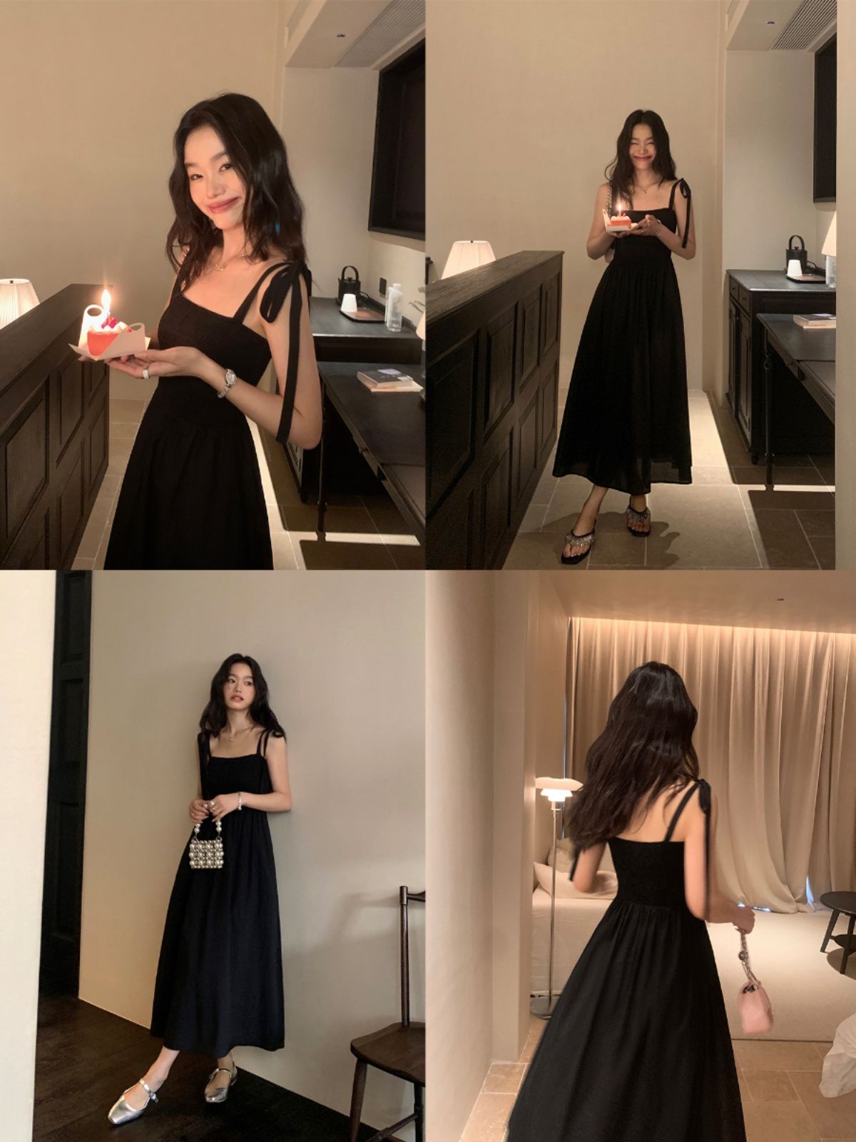 白色吊带连衣裙女夏季法式气质高级感修身a字抹胸长裙