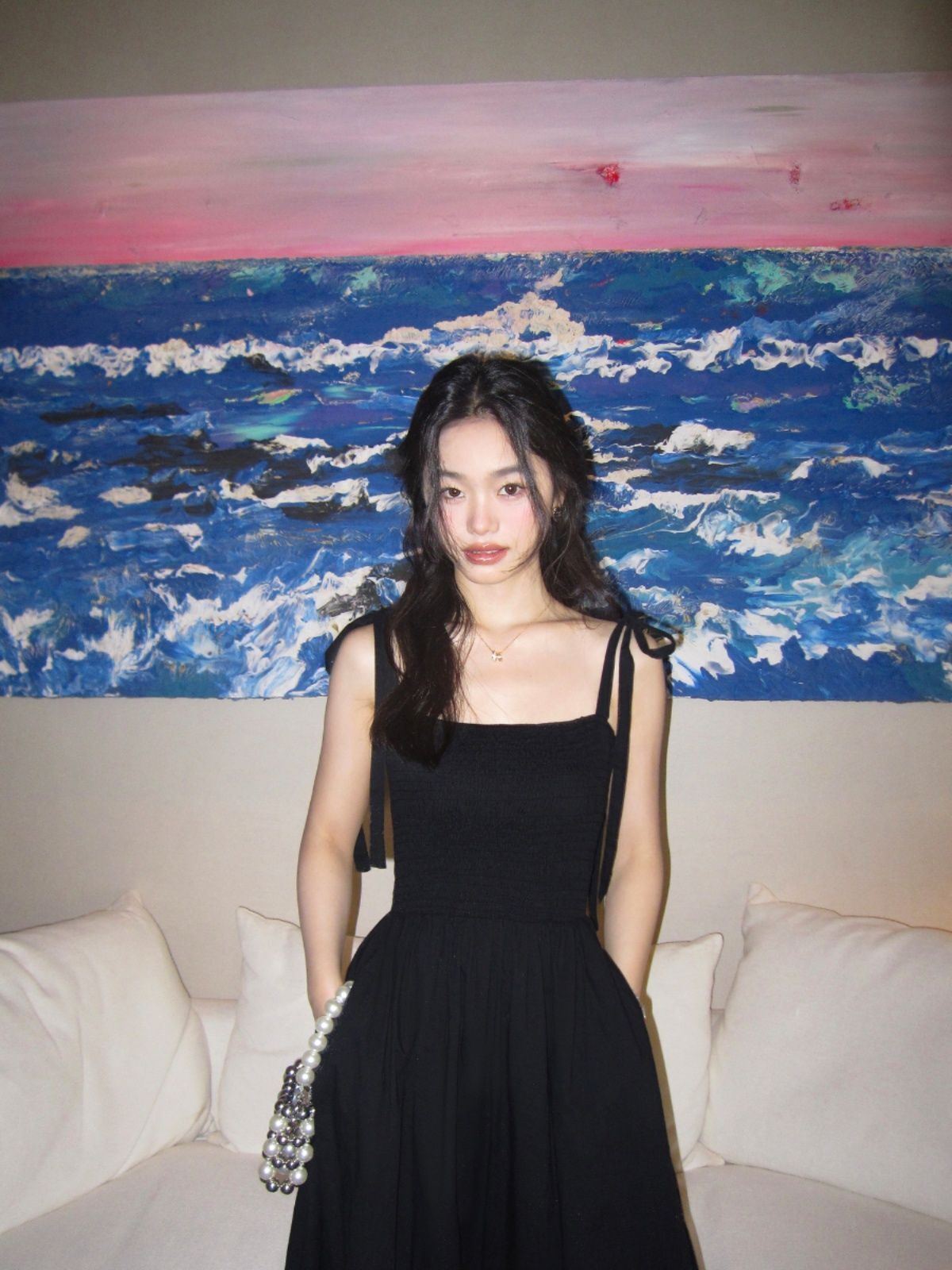 白色吊带连衣裙女夏季法式气质高级感修身a字抹胸长裙