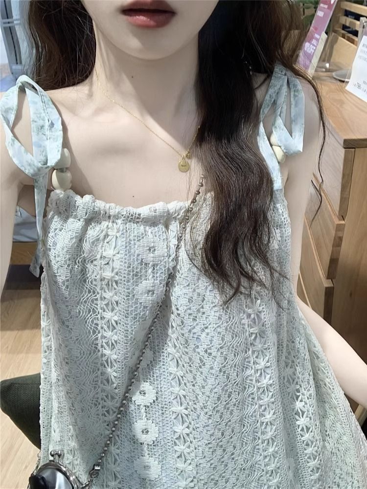 复古拼接流苏连衣裙女春夏季2024新款小香风甜美裙子气质吊带 复古拼接流苏连衣裙女春夏季2024新款小香风甜美裙子气质吊带