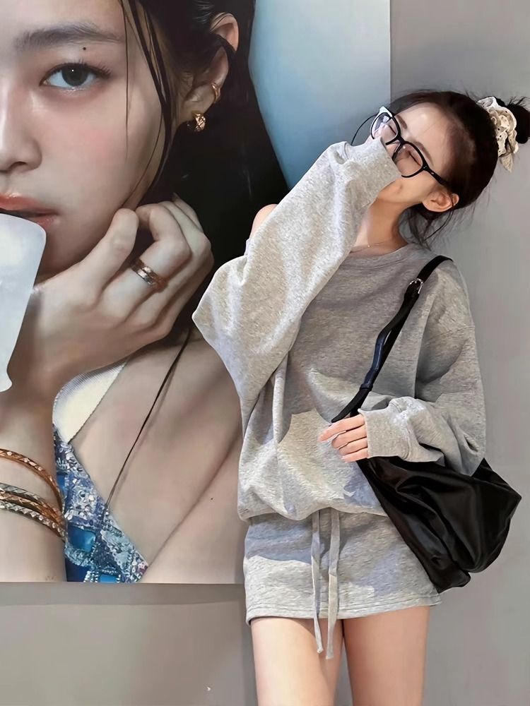 韩系氛围感穿搭2024新款早秋美式辣妹风卫衣女裤裙子上衣两件