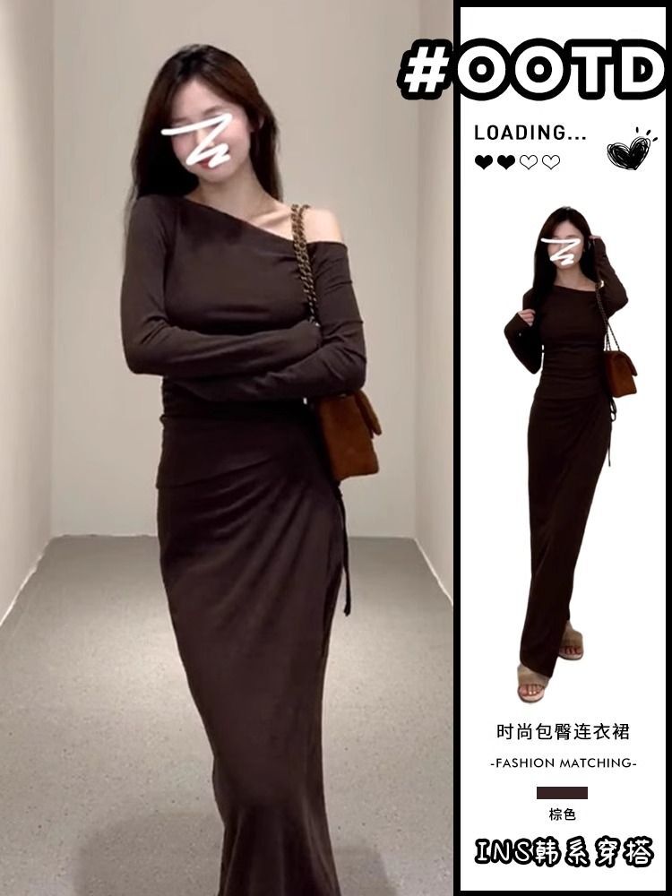 性感辣妹时尚套装女修身显瘦露肩上衣高腰半身裙小个子气质两件套 性感辣妹时尚套装女修身显瘦露肩上衣高腰半身裙小个子气质两件套