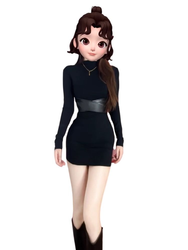 法式黑色高领打底内搭连衣裙子女2025秋冬季气质显瘦收腰包臀