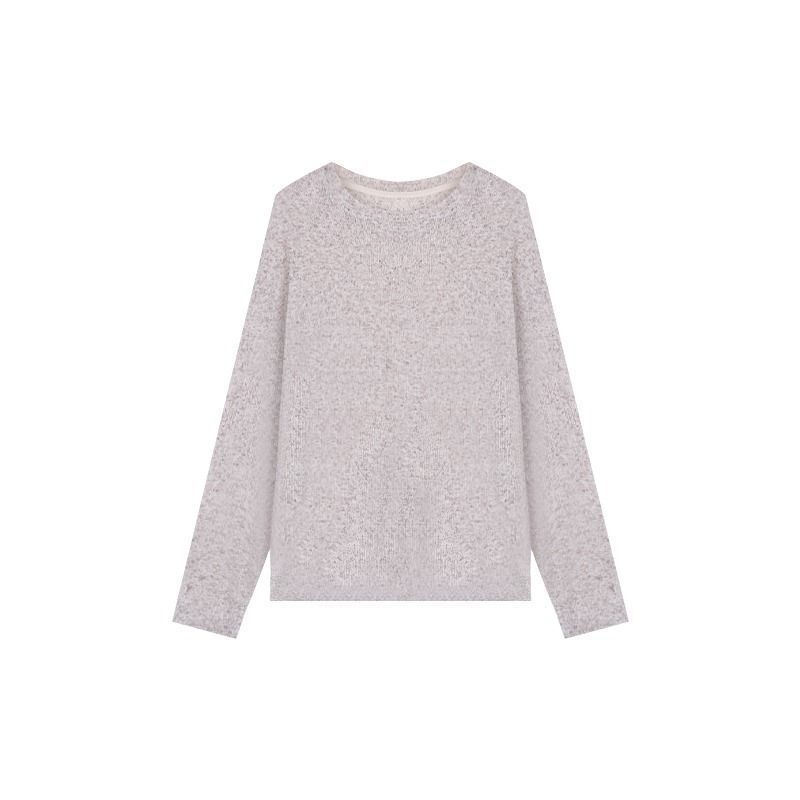 MR【雪花绒 现货】休闲薄款防晒长袖T恤女秋季宽松显瘦别致白