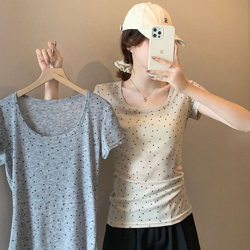 原版面料 天丝螺纹 夏季纯欲辣妹收腰显瘦设计感外穿波点体 原版面料 天丝螺纹 夏季纯欲辣妹收腰显瘦设计感外穿波点体