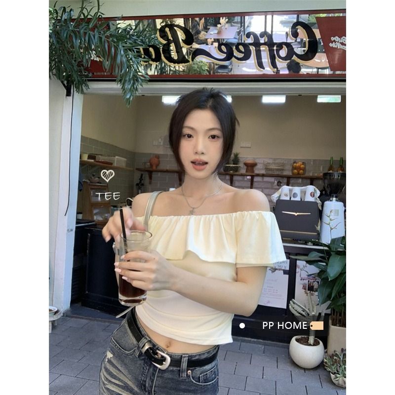 MR 原版做法 法式荷叶边别致短袖T恤女夏季温柔风修身显瘦上 MR 原版做法 法式荷叶边别致短袖T恤女夏季温柔风修身显瘦上