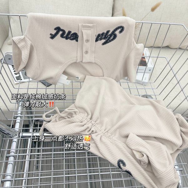 【现货】坑条抽绳设计感小众T恤辣妹短袖小个子正肩短上衣女夏季