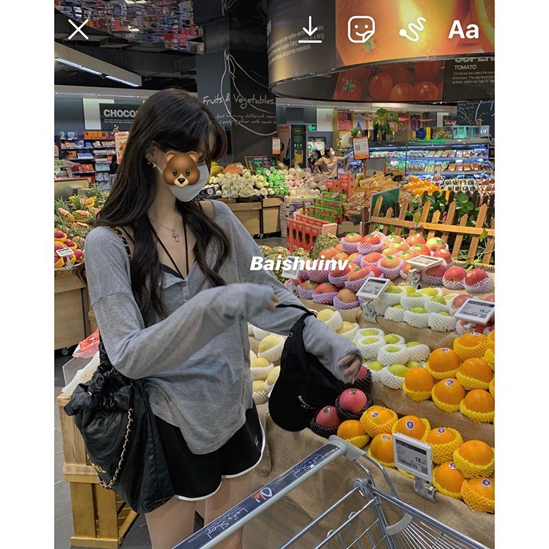 (现货/官图)防晒长袖t恤女夏薄款宽松新款外搭设计感小众纯欲 (现货/官图)防晒长袖t恤女夏薄款宽松新款外搭设计感小众纯欲