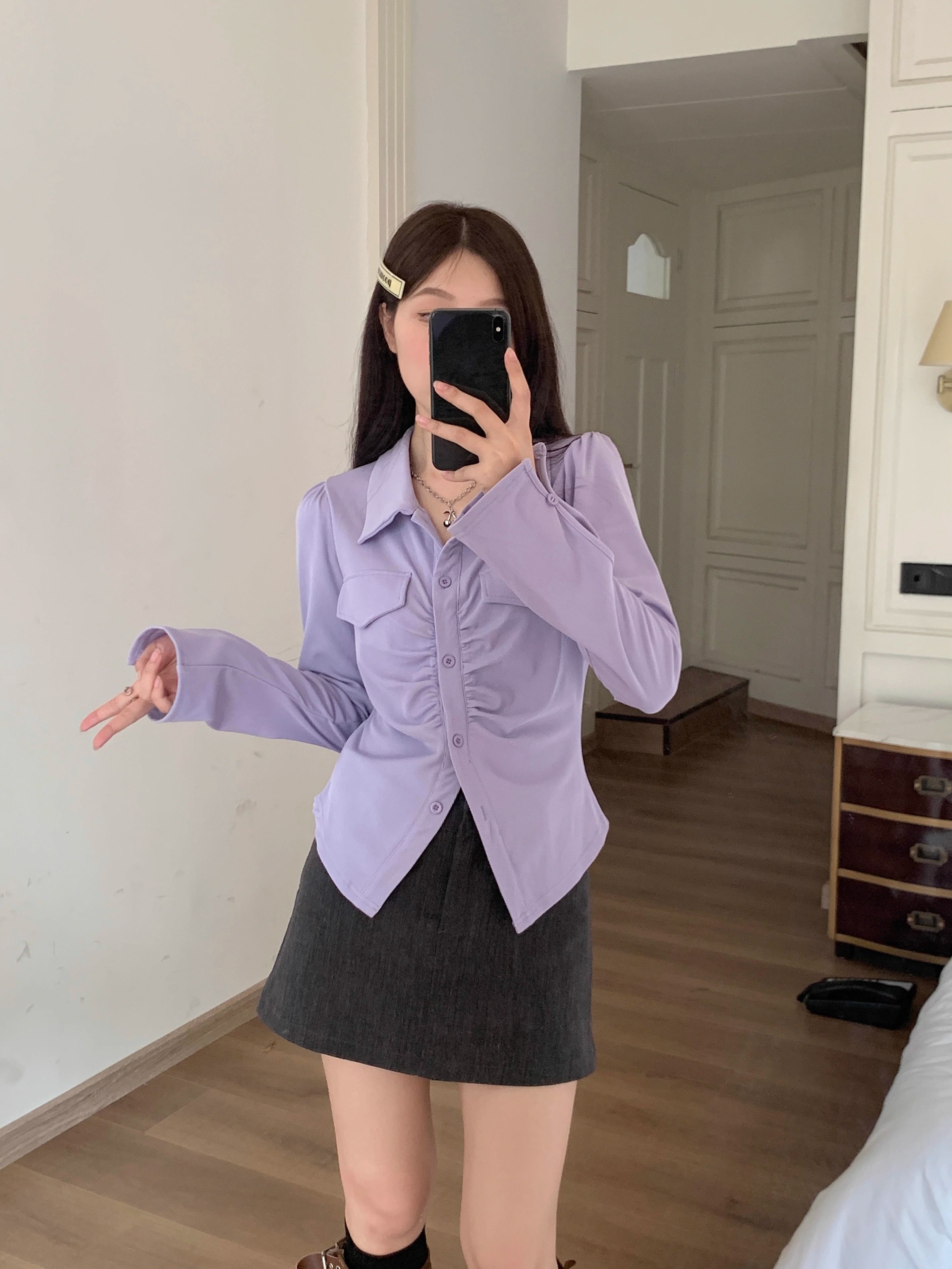 长袖正肩t恤女设计感小众秋季2023新款胖mm巨显瘦甜辣小上