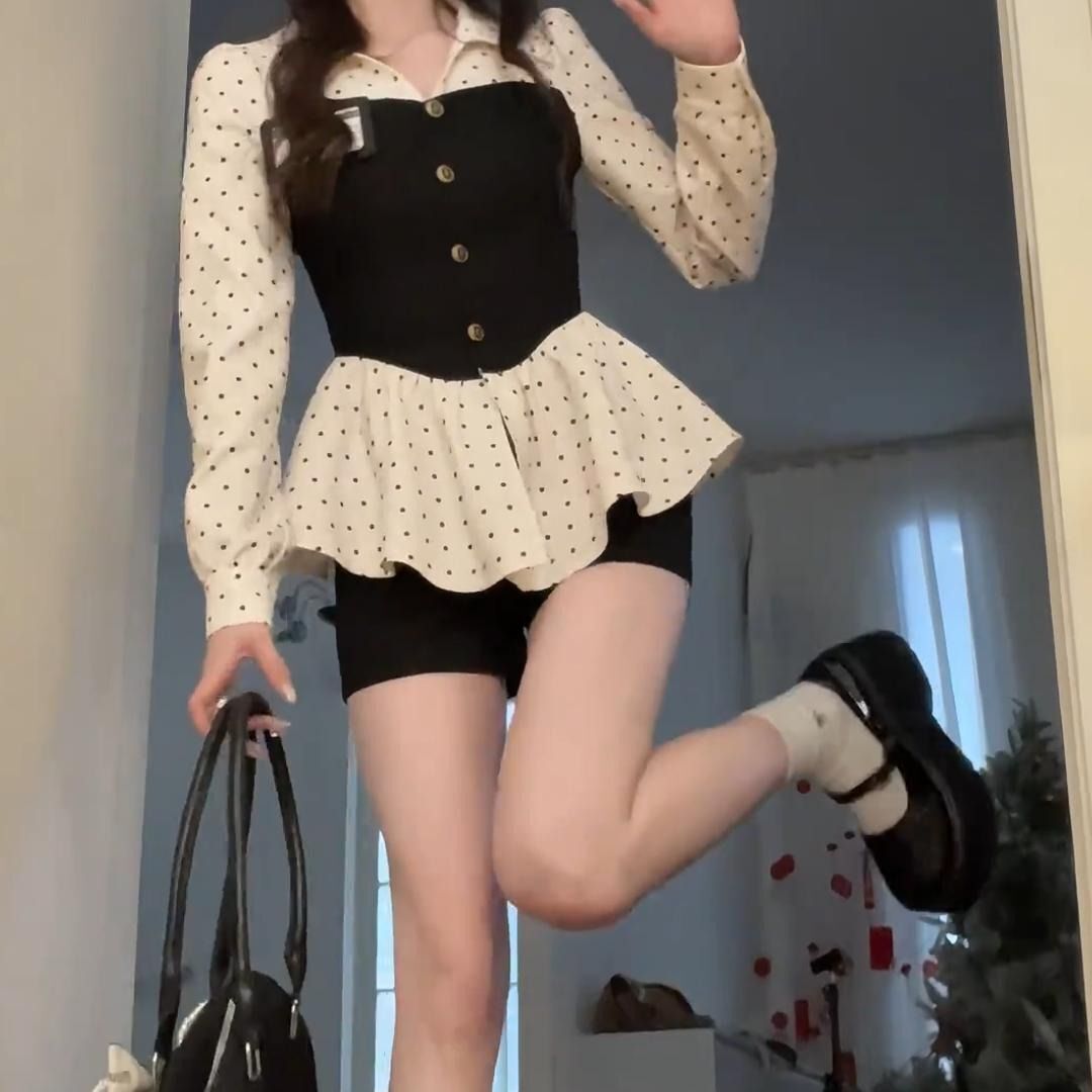 MR【原版面料不掉色】法式气质收腰显瘦长袖衬衫女春季设计感上