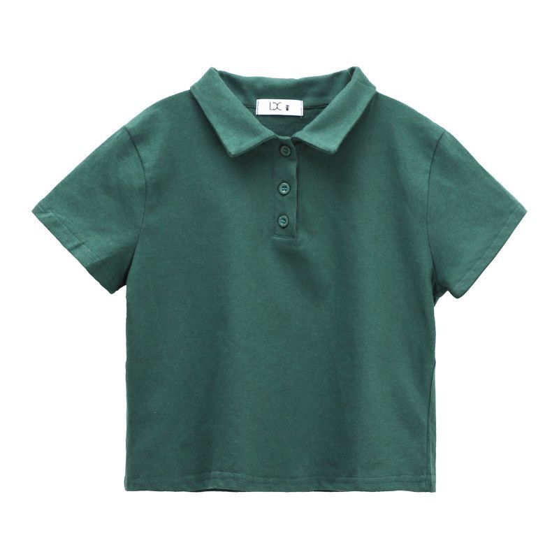 夏季韩版polo衫百搭显瘦高腰短款露脐上衣短袖t恤女装202