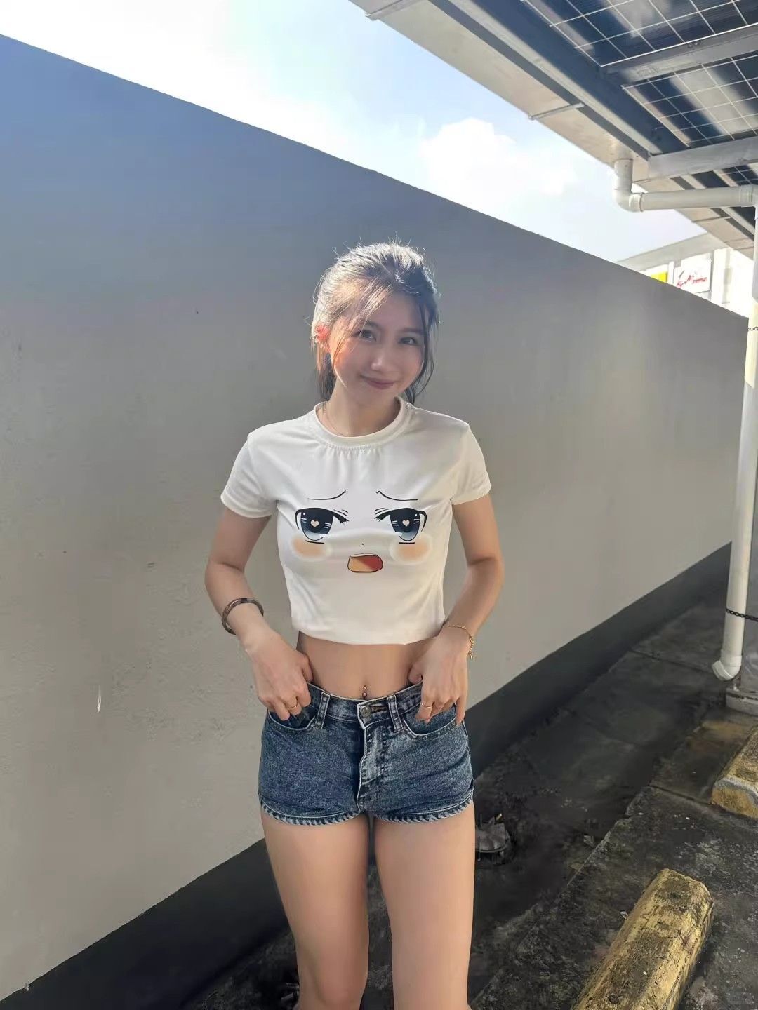 1*1纯棉 高弹力新款夏季短袖短款搭配高腰裤修身显瘦洋气上衣 1*1纯棉 高弹力新款夏季短袖短款搭配高腰裤修身显瘦洋气上衣