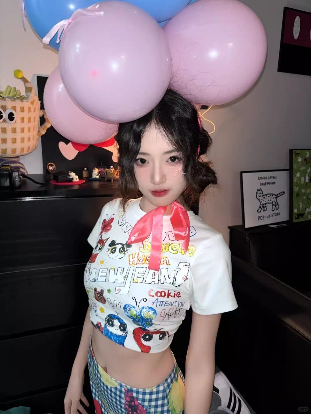 1*1纯棉 高弹力新款夏季短袖短款搭配高腰裤修身显瘦洋气上衣