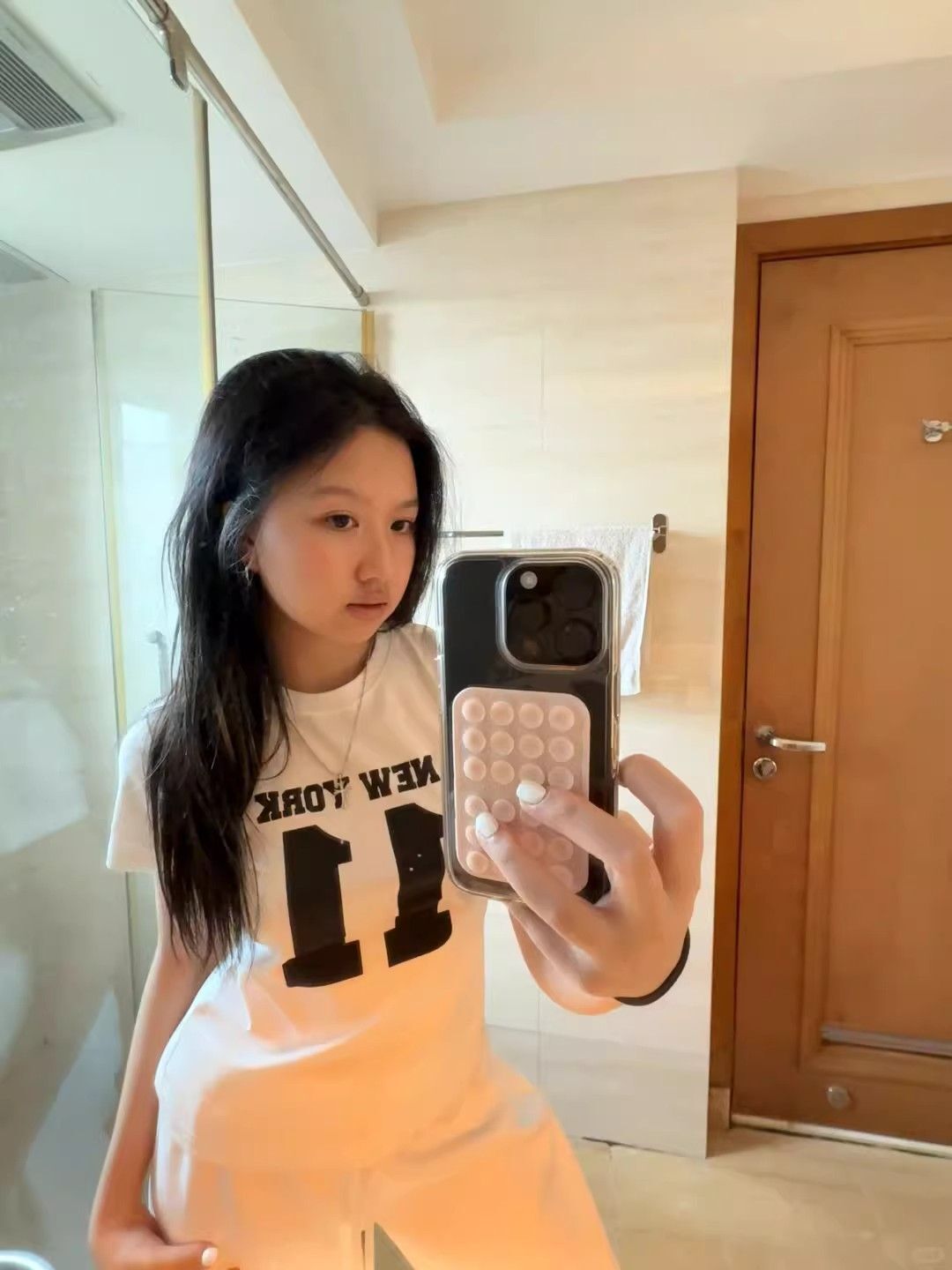 【1*1纯棉 常规款】印花正肩常规短袖 高弹力新款夏季修身显