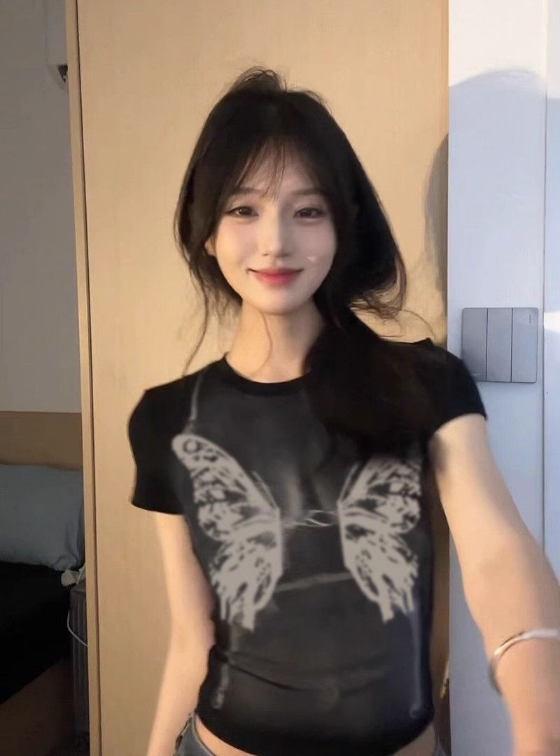 1*1纯棉 高弹力新款夏季短袖短款搭配高腰裤修身显瘦洋气上衣 1*1纯棉 高弹力新款夏季短袖短款搭配高腰裤修身显瘦洋气上衣