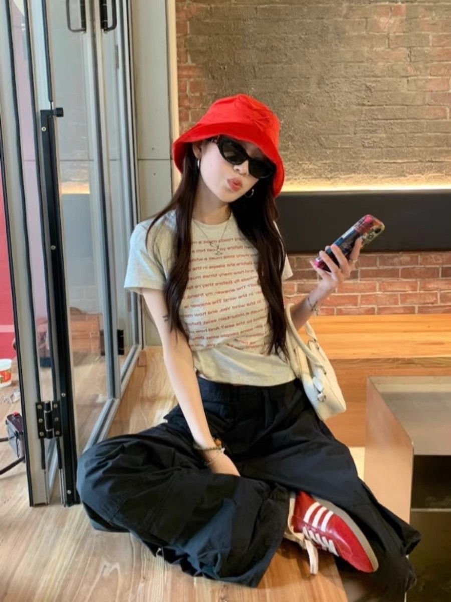 【1*1纯棉 常规款】印花正肩常规短袖 高弹力新款夏季修身显