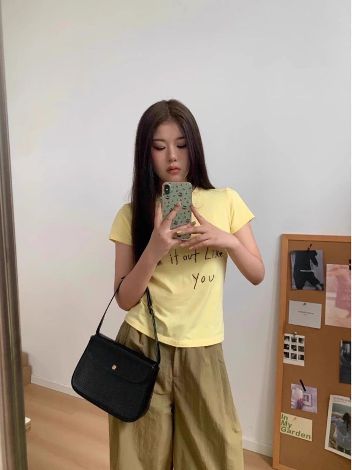 【1*1纯棉 常规款】印花正肩常规短袖 高弹力新款夏季修身显