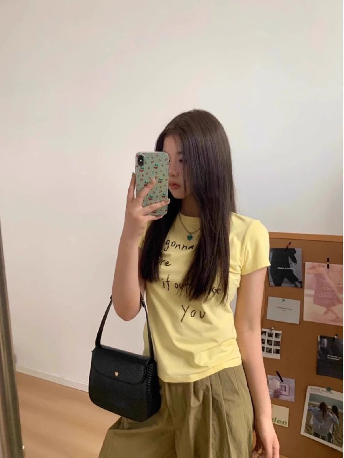 【1*1纯棉 常规款】印花正肩常规短袖 高弹力新款夏季修身显