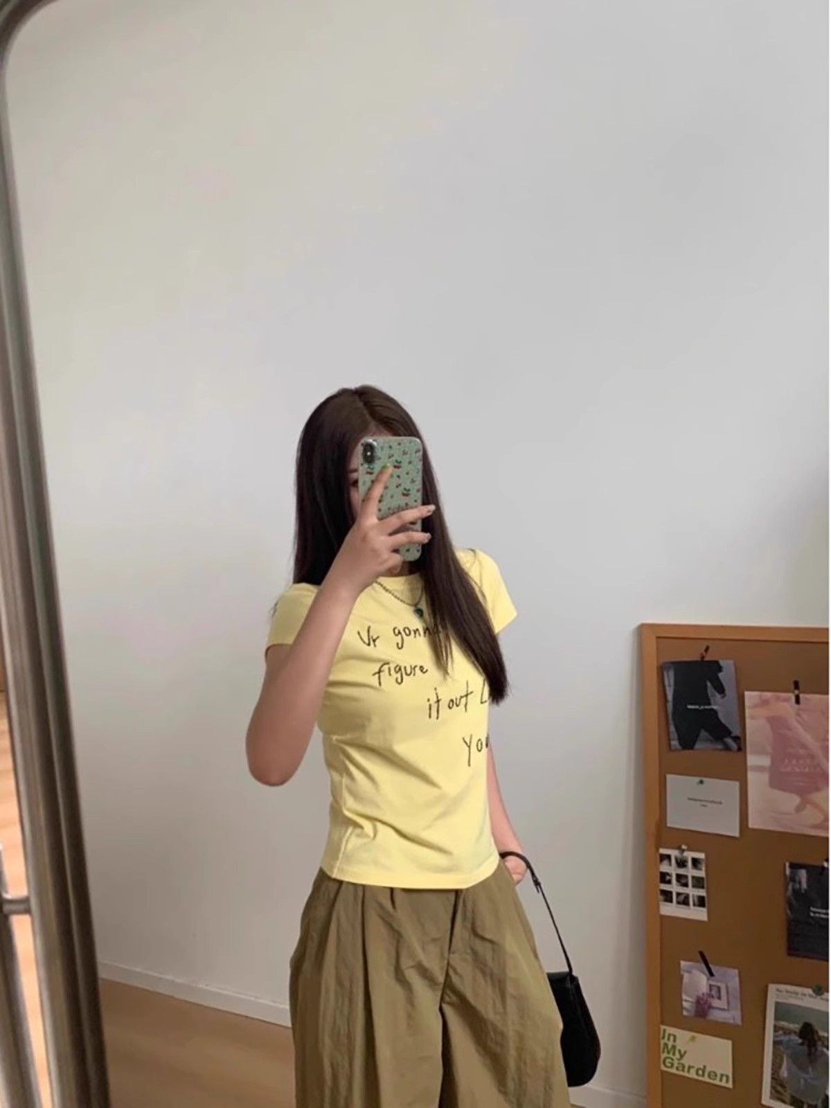 【1*1纯棉 常规款】印花正肩常规短袖 高弹力新款夏季修身显