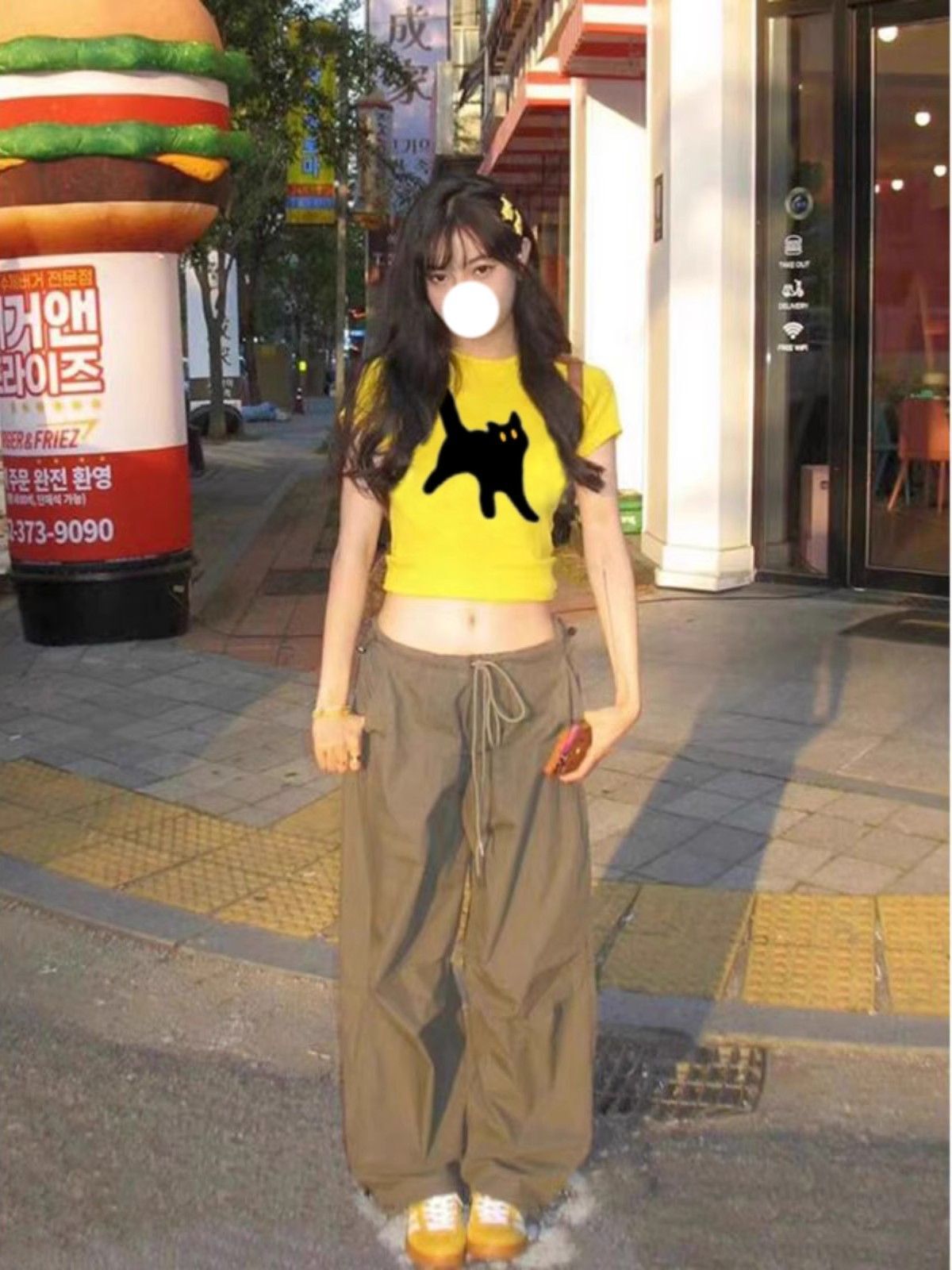 【1*1纯棉 常规款】印花正肩常规短袖 高弹力新款夏季修身显