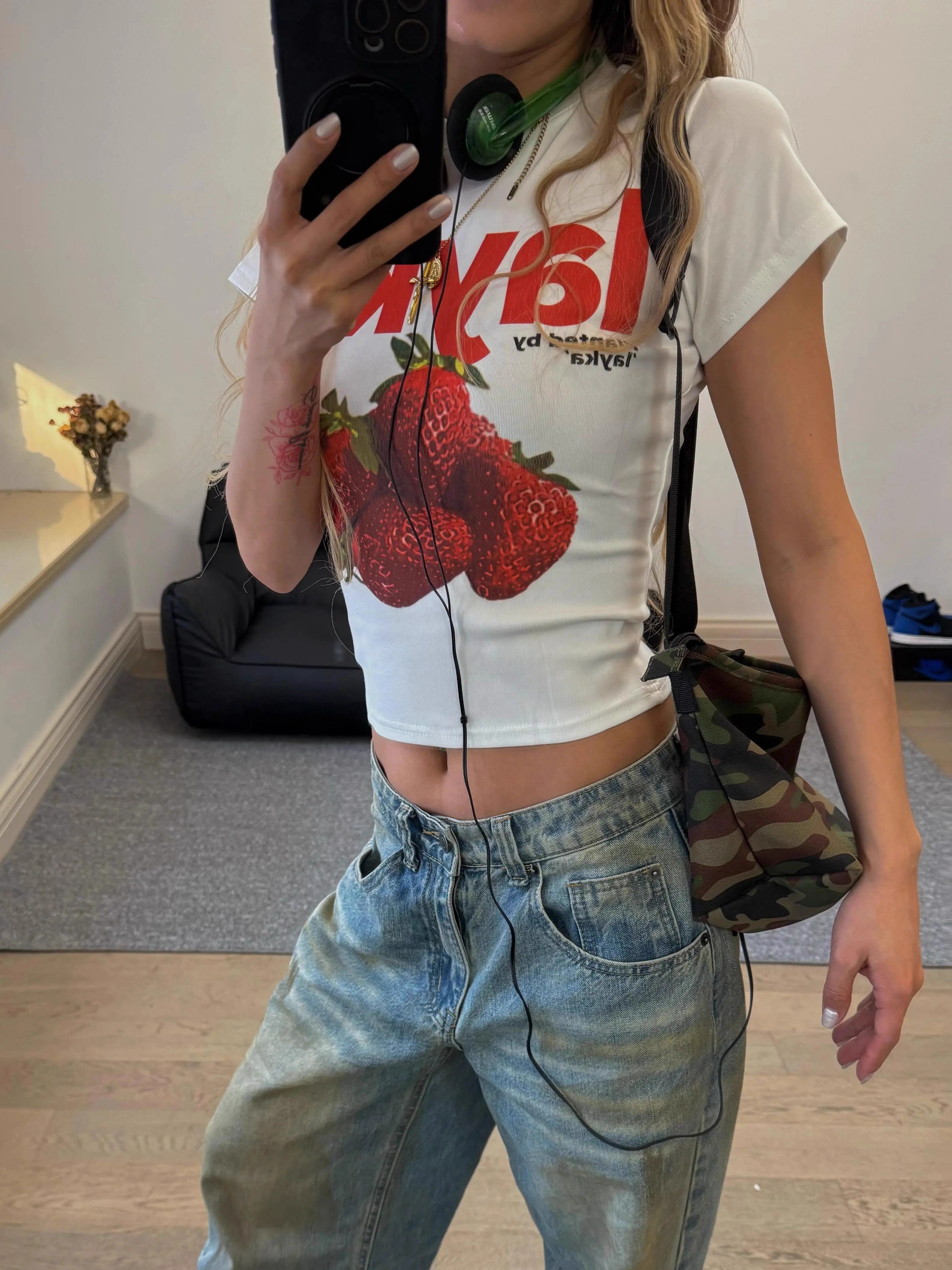 1*1纯棉 高弹力新款夏季短袖短款搭配高腰裤修身显瘦洋气上衣