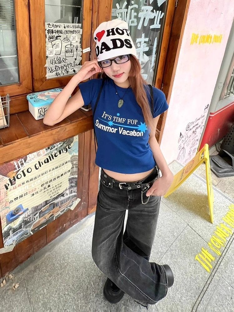 1*1纯棉 高弹力新款夏季短袖短款搭配高腰裤修身显瘦洋气上衣 1*1纯棉 高弹力新款夏季短袖短款搭配高腰裤修身显瘦洋气上衣