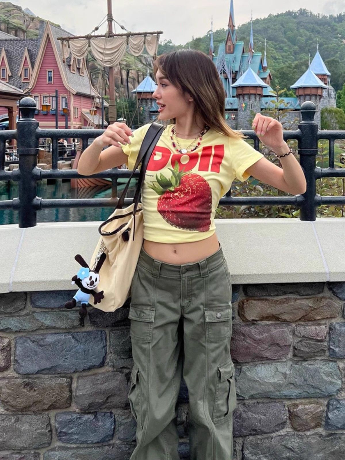 【1*1纯棉 常规款】印花正肩常规短袖 高弹力新款夏季修身显