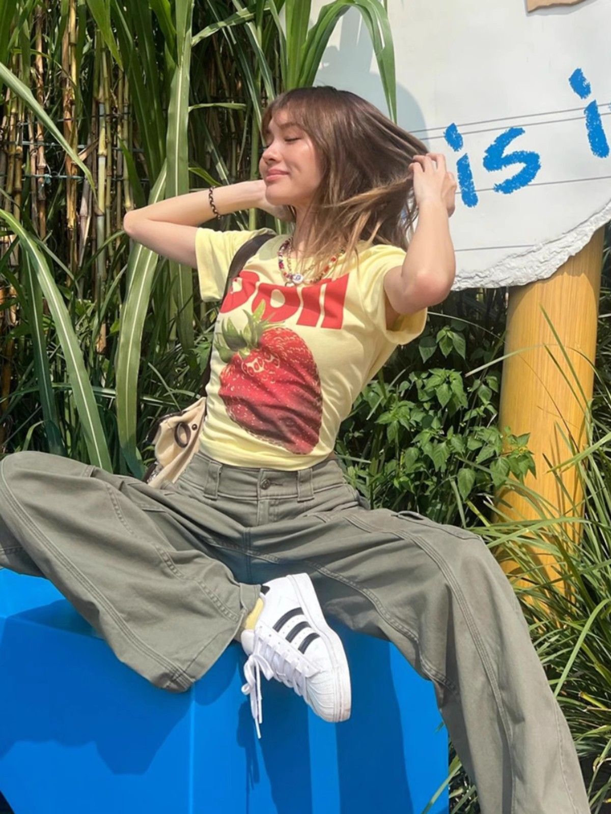 【1*1纯棉 常规款】印花正肩常规短袖 高弹力新款夏季修身显