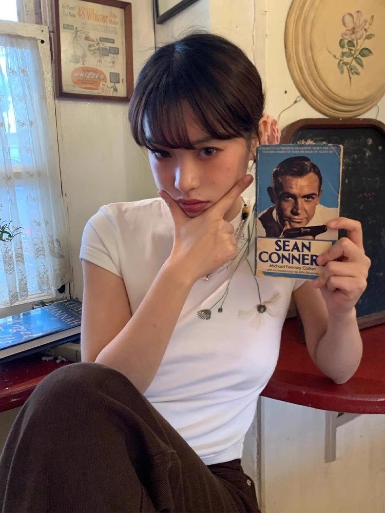 【1*1纯棉 常规款】印花正肩常规短袖 高弹力新款夏季修身显