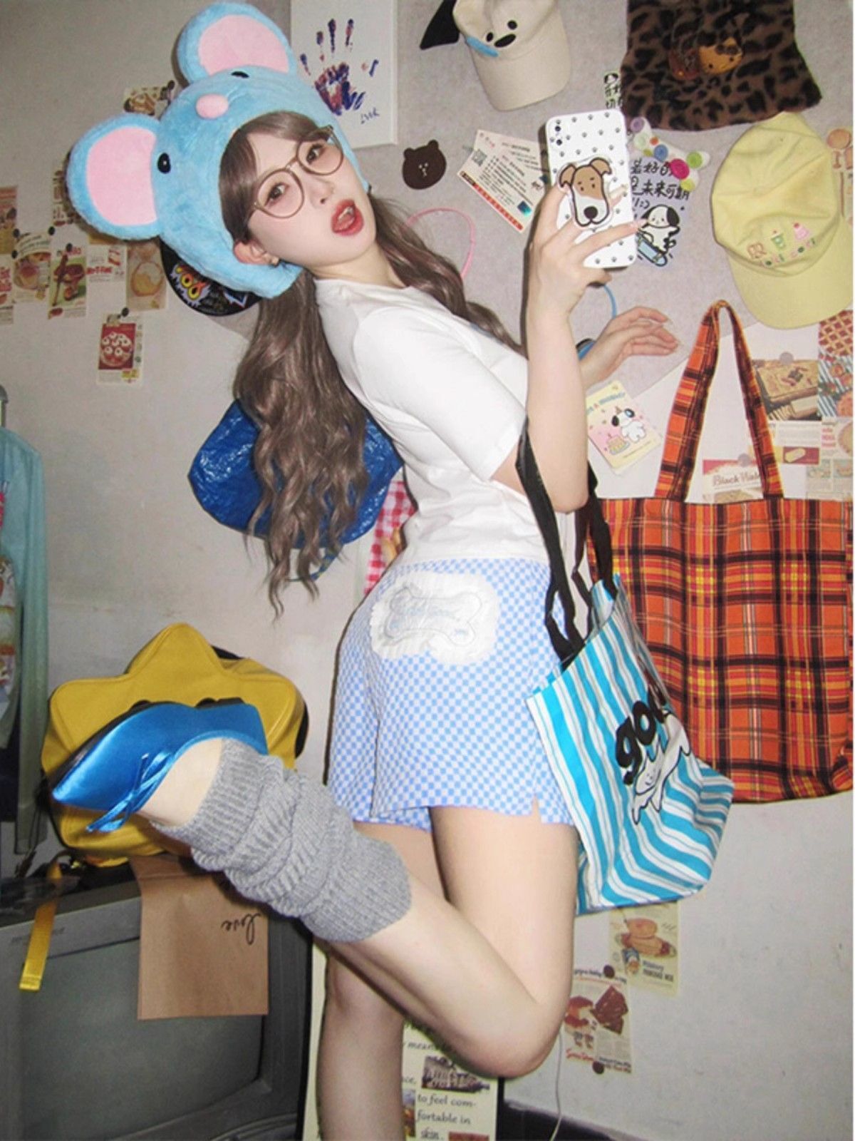 【1*1纯棉 常规款】印花正肩常规短袖 高弹力新款夏季修身显