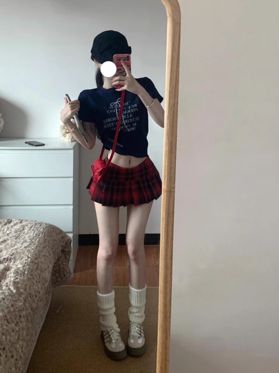 1*1纯棉 高弹力新款夏季短袖短款搭配高腰裤修身显瘦洋气上衣