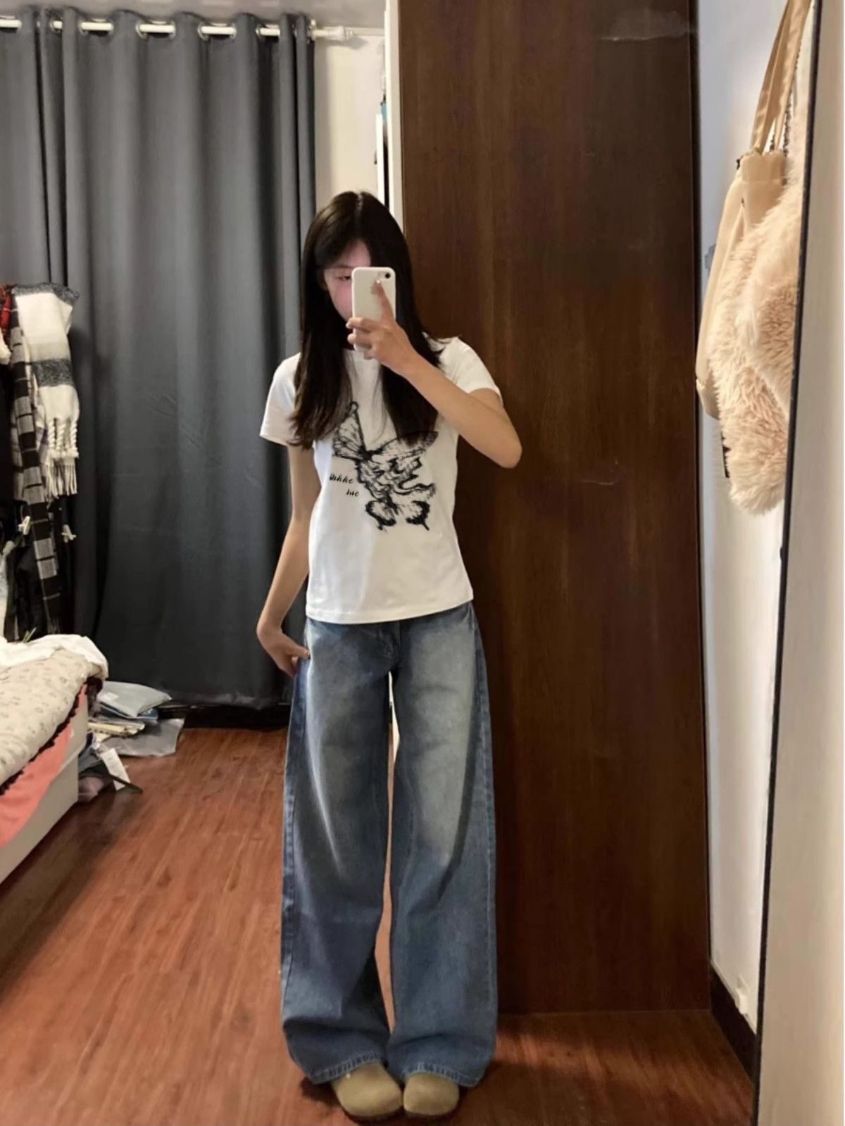 【1*1纯棉 常规款】印花正肩常规短袖 高弹力新款夏季修身显