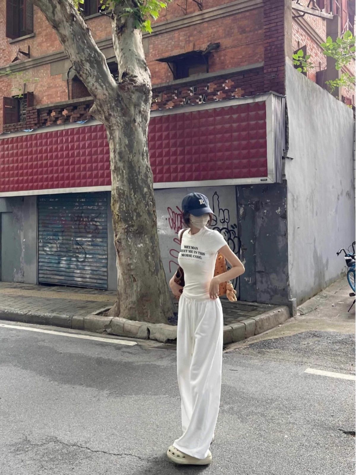 【1*1纯棉 常规款】印花正肩常规短袖 高弹力新款夏季修身显