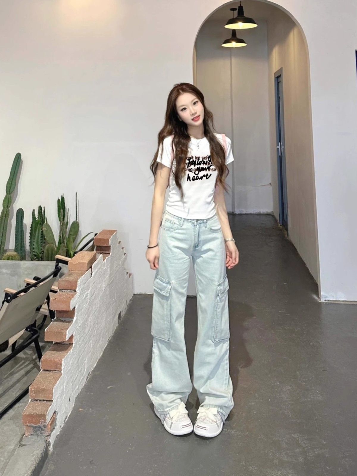 【1*1纯棉 常规款】印花正肩常规短袖 高弹力新款夏季修身显