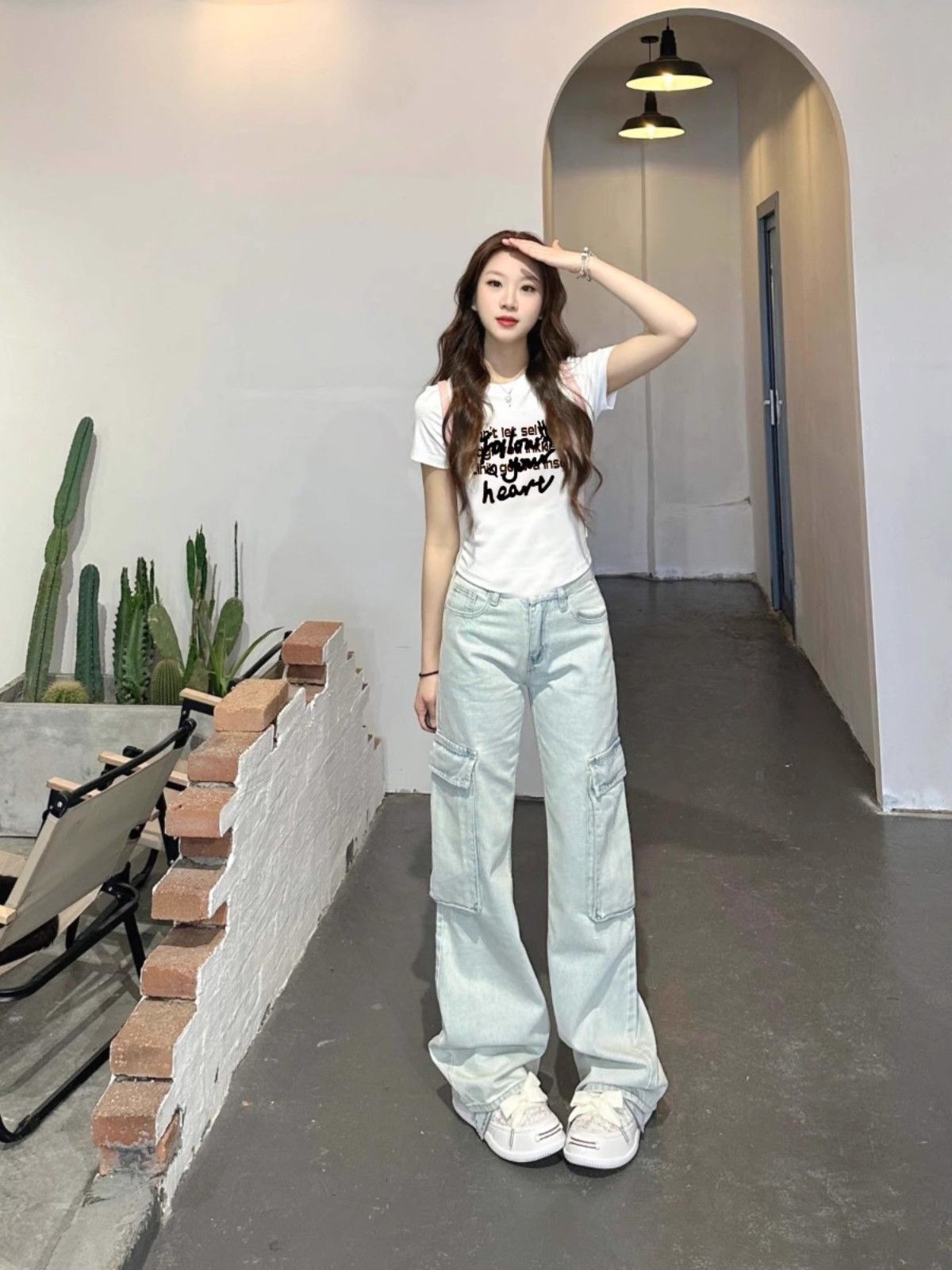 【1*1纯棉 常规款】印花正肩常规短袖 高弹力新款夏季修身显