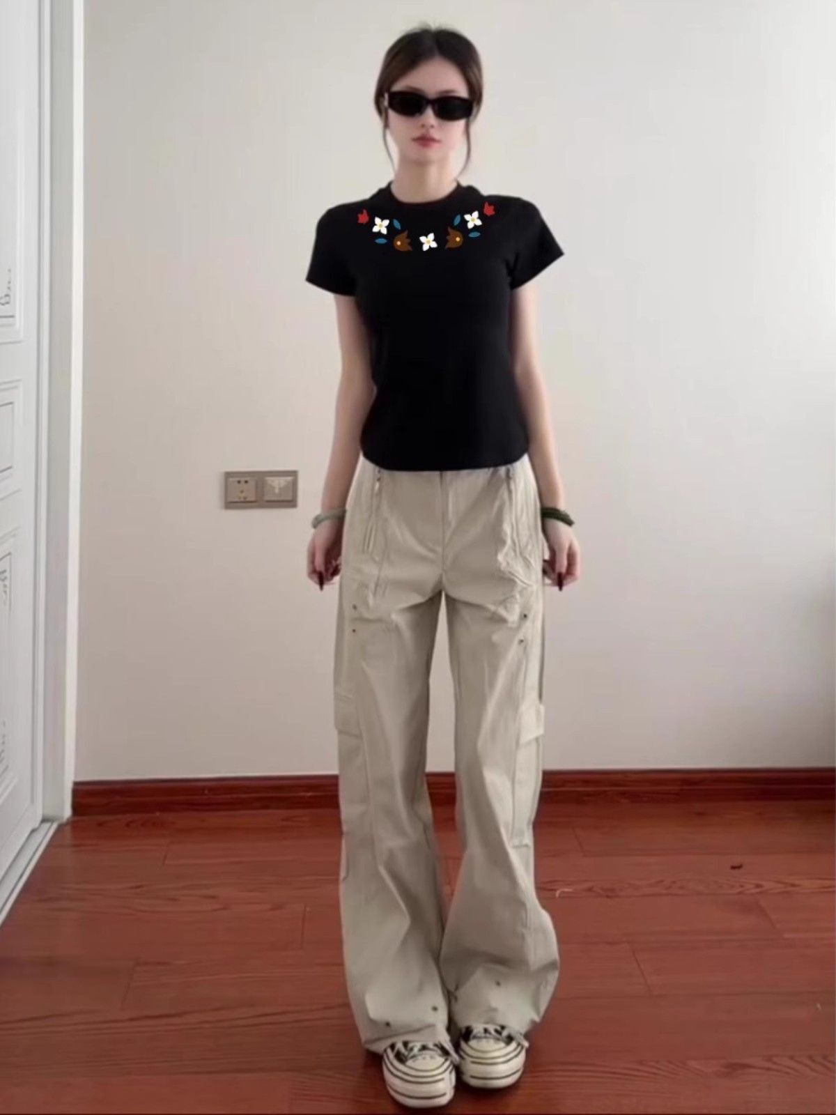 【1*1纯棉 常规款】印花正肩常规短袖 高弹力新款夏季修身显 【1*1纯棉 常规款】印花正肩常规短袖 高弹力新款夏季修身显