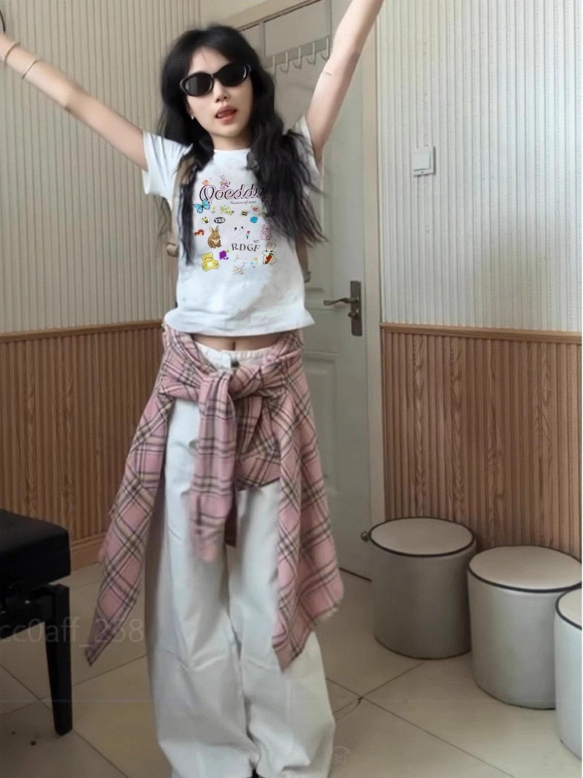 【1*1纯棉 常规款】印花正肩常规短袖 高弹力新款夏季修身显